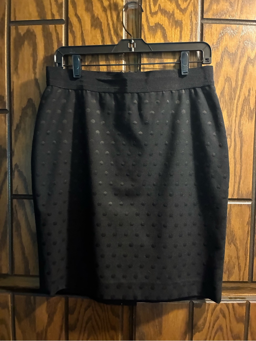 Ann Taylor Black Textured Dot Pencil Skirt